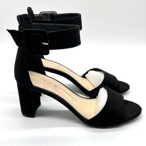 Chinese Laundry Womens‎ Size 6M Black Microsuede Heels Dress Sandals Shoes